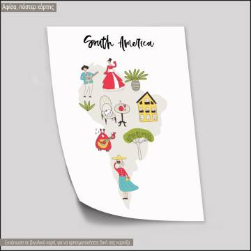 Customs and culture South America map,poster 2