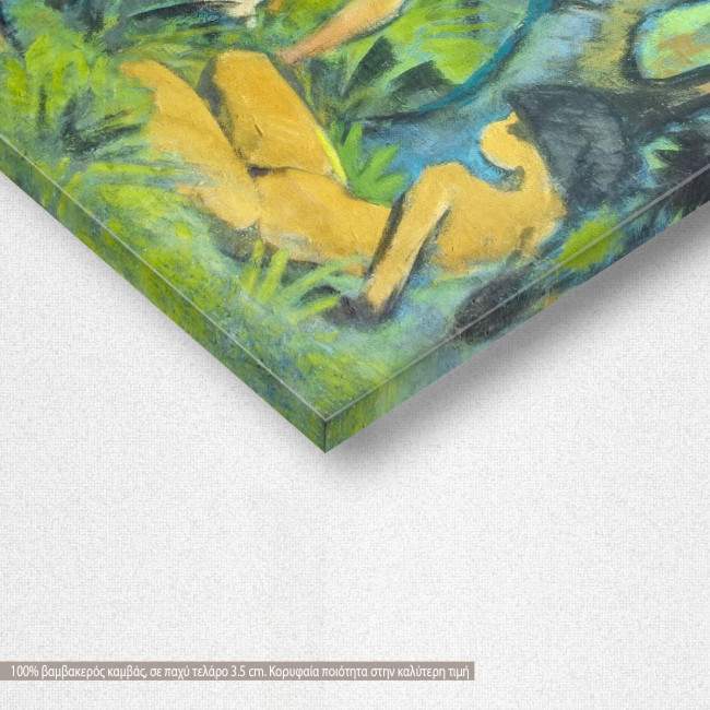 Canvas print Three nudes in the forest, Mueller O, detail