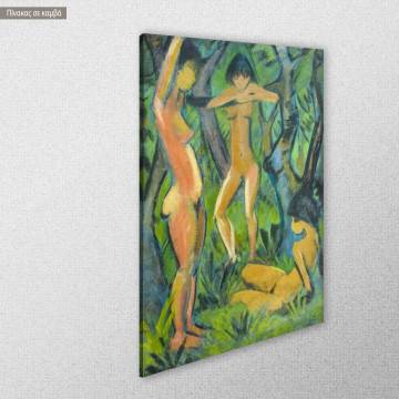 Canvas print Three nudes in the forest Mueller O. View 1 2