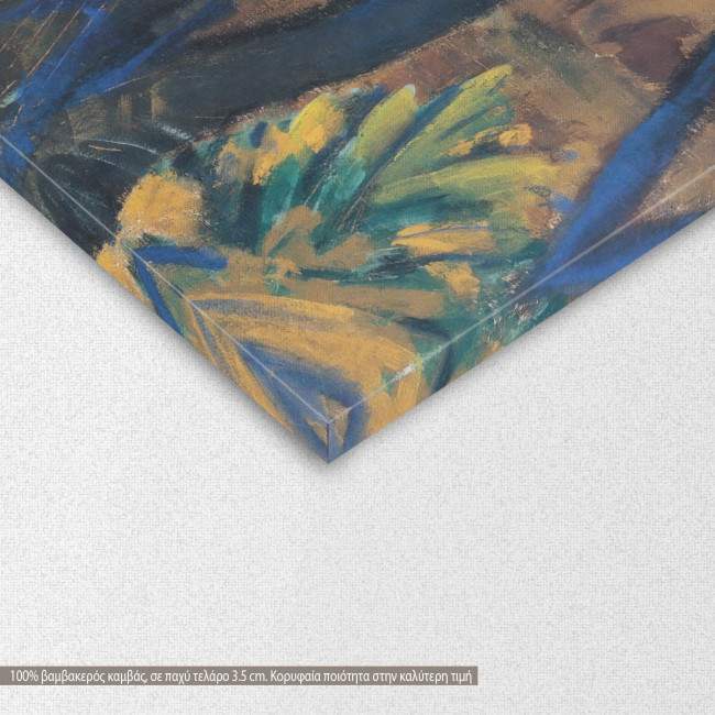 Canvas print Forest lake with two figures, Mueller O, detail