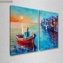 Canvas print Mykonos evening, two panels, side