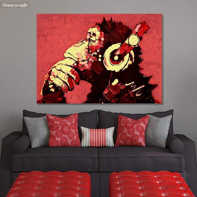 Canvas print Monkey D.J. in red