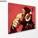 Canvas print Monkey D.J. in red, side