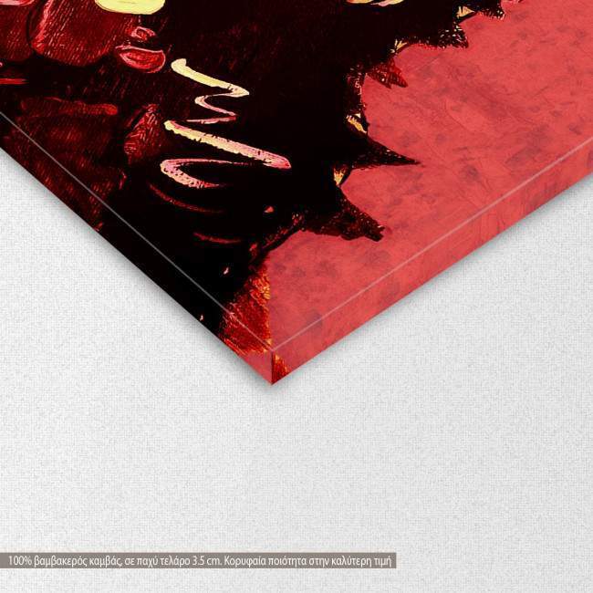 Canvas print Monkey D.J. in red, detail