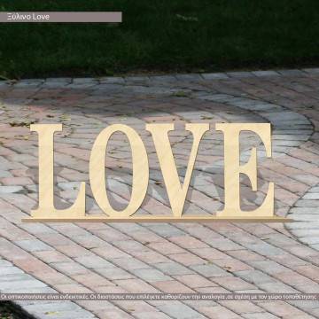Wooden sign LOVE large dims with stand
