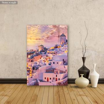 Canvas print Sunset at Santorini
