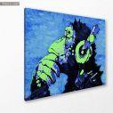 Canvas print Monkey D.J. in blue, side