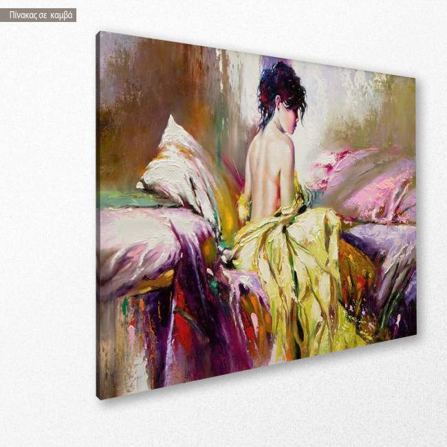 Canvas print   Nude girl portrait, side