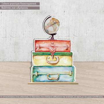 Wooden figures printed, travel theme 2