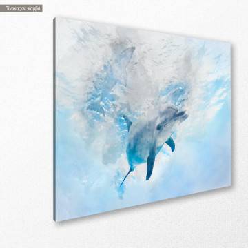 Canvas print Smiling dolphin watercolor 2