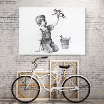 Canvas print Real superhero, Banksy