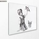 Canvas print Real superhero, Banksy, side