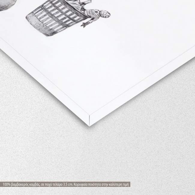 Canvas print Real superhero, Banksy, detail