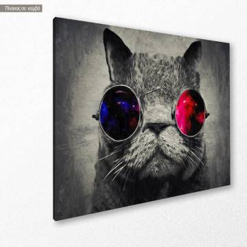 Canvas print Cat and the cosmos Framed canvas View 1 2