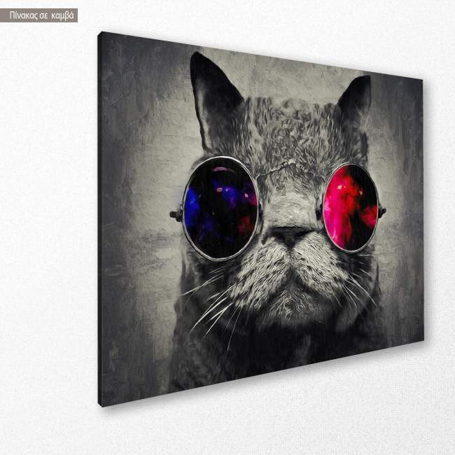 Canvas print Cat and the cosmos, side