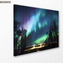 Canvas print, Northern lights over city, side