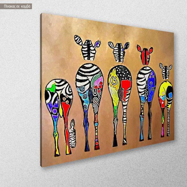 Canvas print Pop art zebras, side