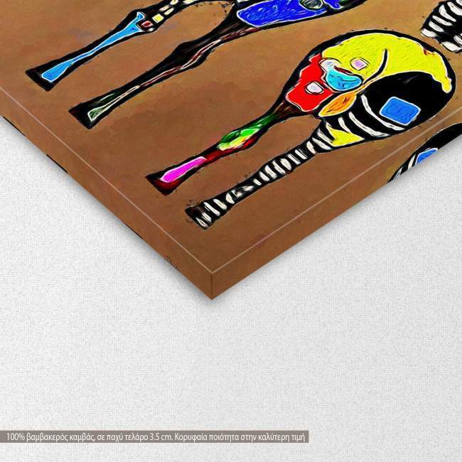 Canvas print Pop art zebras, detail