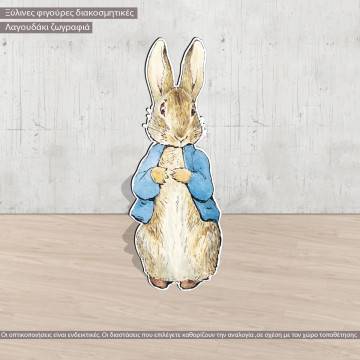 Rabbit drawing  wooden figure printed