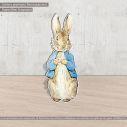 Rabbit drawing  wooden figure printed