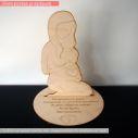 Wooden figure pregnant woman with text