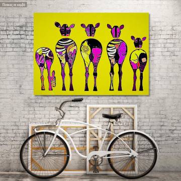 Πίνακας σε καμβά Pop art zebras, Zebradelic