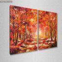 Canvas print Colorful autumn forest, two panels, side