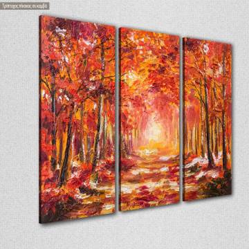 Canvas print Colorful autumn forest,  3 panels 2