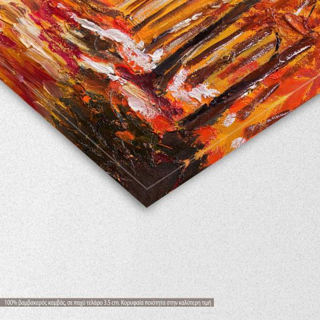 Canvas print Colorful autumn forest,  3 panels, detail