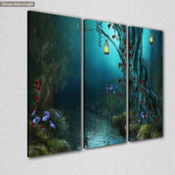 Canvas print Mystery river,  3 panels 2