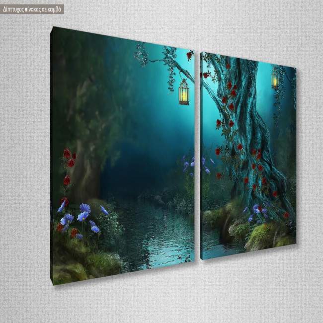 Canvas print Mystery river, two panels, side