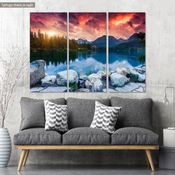 Canvas print Mountain lake,  3 panels