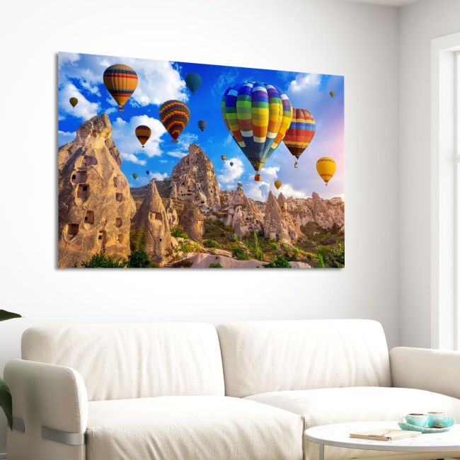 Canvas print Balloons over Cappadocia Framed canvas View 3