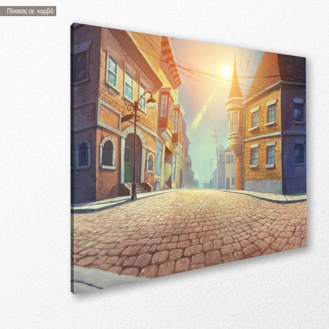 Canvas print Old town painting, side