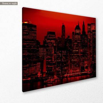Canvas print Night city in red glow Framed canvas View 1 2