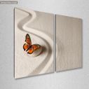 Πίνακας σε καμβά Zen butterfly II, δίπτυχος, κοντινό