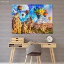 Canvas print, Balloons over Cappadocia, impasto