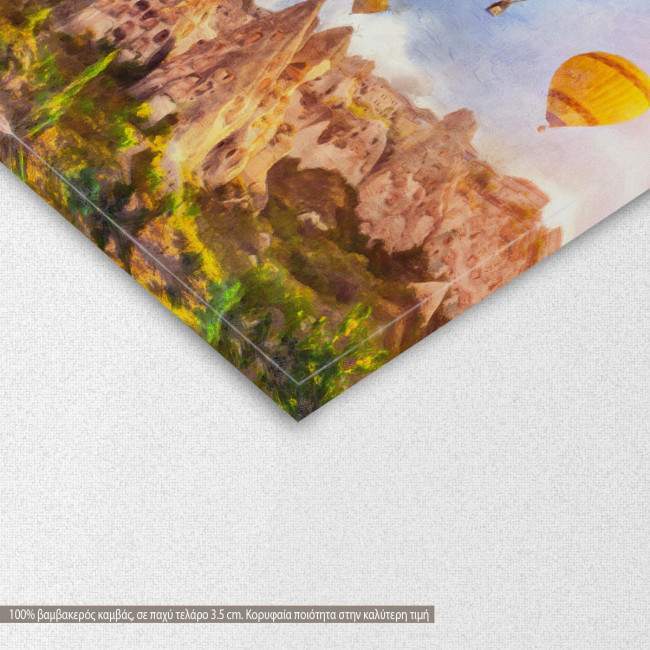 Canvas print, Balloons over Cappadocia, impasto, detail