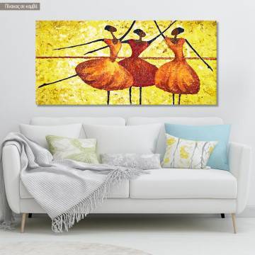 Canvas print African dancing, panoramic