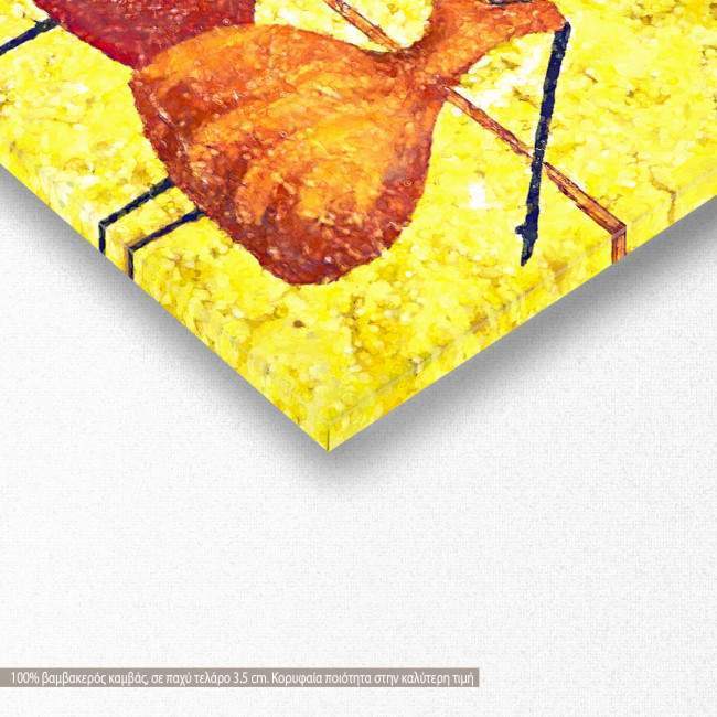 Canvas print African dancing, panoramic, detail