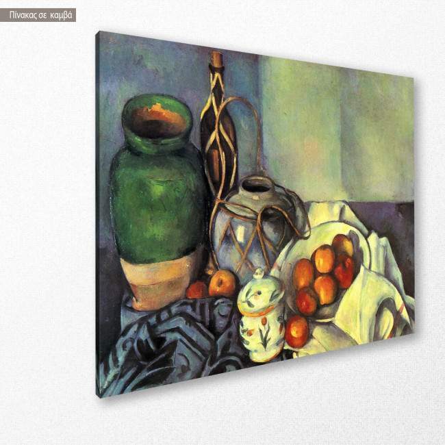 Πίνακας ζωγραφικής Still life with apples, Cezanne P, αντίγραφο σε καμβά, κοντινό