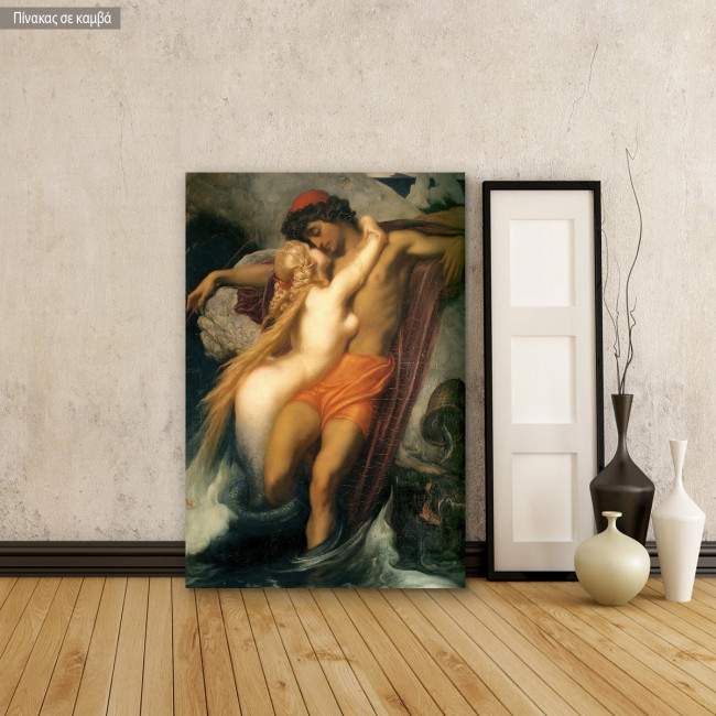 Πίνακας ζωγραφικής The fisherman and the syren, Leighton Frederic, αντίγραφο - αναπαραγωγή πίνακα σε καμβά