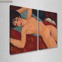 Πίνακας σε καμβά Reclining nude, Modigliani A. C, δίπτυχος, κοντινό
