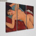 Πίνακας σε καμβά Reclining nude, Modigliani A. C, τρίπτυχος, κοντινό