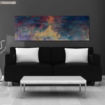 Canvas print The water lily pond in the evening, Monet C, reproduction