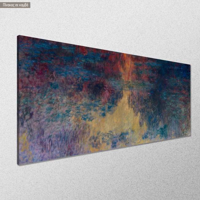 Πίνακας ζωγραφικής The water lily pond in the evening, Monet C, αντίγραφο σε καμβά, κοντινό