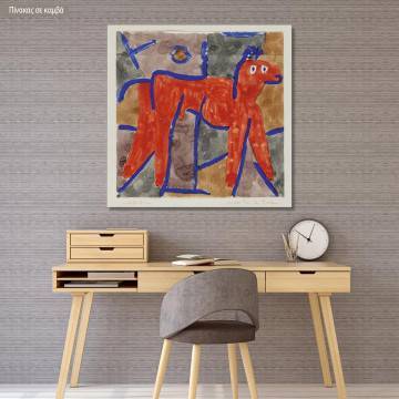 Canvas print Cat and bird, Klee P.