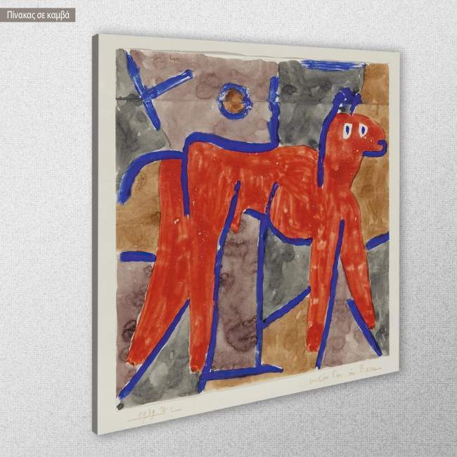 Canvas print Cat and bird, Klee P, side