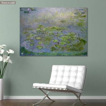 Πίνακας ζωγραφικής Nympheas waterlilies, Monet C, αντίγραφο σε καμβά