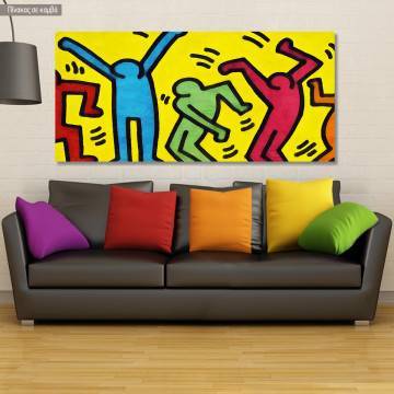 Canvas print Simple lined dancers, panoramic